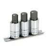 Powerbuilt 3 Piece 1/2 Inch Drive SAE Hex Bit Socket Set - 641863