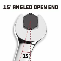 Powerbuilt 15 MM Fully Polished Metric Combination Wrench - 644119 -Powerbuilt Tools Store Online combination20wrench 1520angled 13