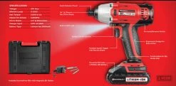 Powerbuilt 20V Lithium-Ion Cordless Impact Driver 1590 in-lbs with Case - 240132 13 Powerbuilt 20V Lithium-Ion Cordless Impact Driver 1590 in-lbs with Case - 240132 -Powerbuilt Tools Store Online impact inset
