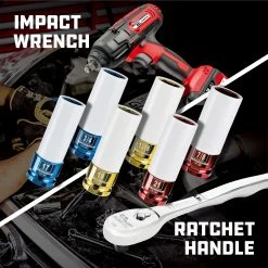 Powerbuilt 1/2" Dr. 21mm Lug Nut Socket With Sleeve,Wheel Rim Protector - 941041 -Powerbuilt Tools Store Online lug20nut20socket use 4