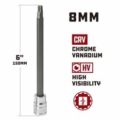 Powerbuilt 1/2 in. Drive 8mm Triple Square 6 in. Long XZN Socket Bit, 12 Point -Powerbuilt Tools Store Online m8 1 220dr