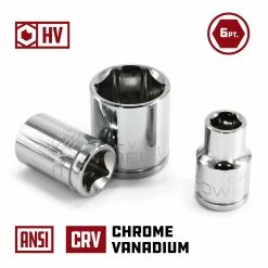 Powerbuilt 12 Piece 3/8 In Drive 6 Point Shallow Metric Socket Set - 645008 -Powerbuilt Tools Store Online socket 03 4