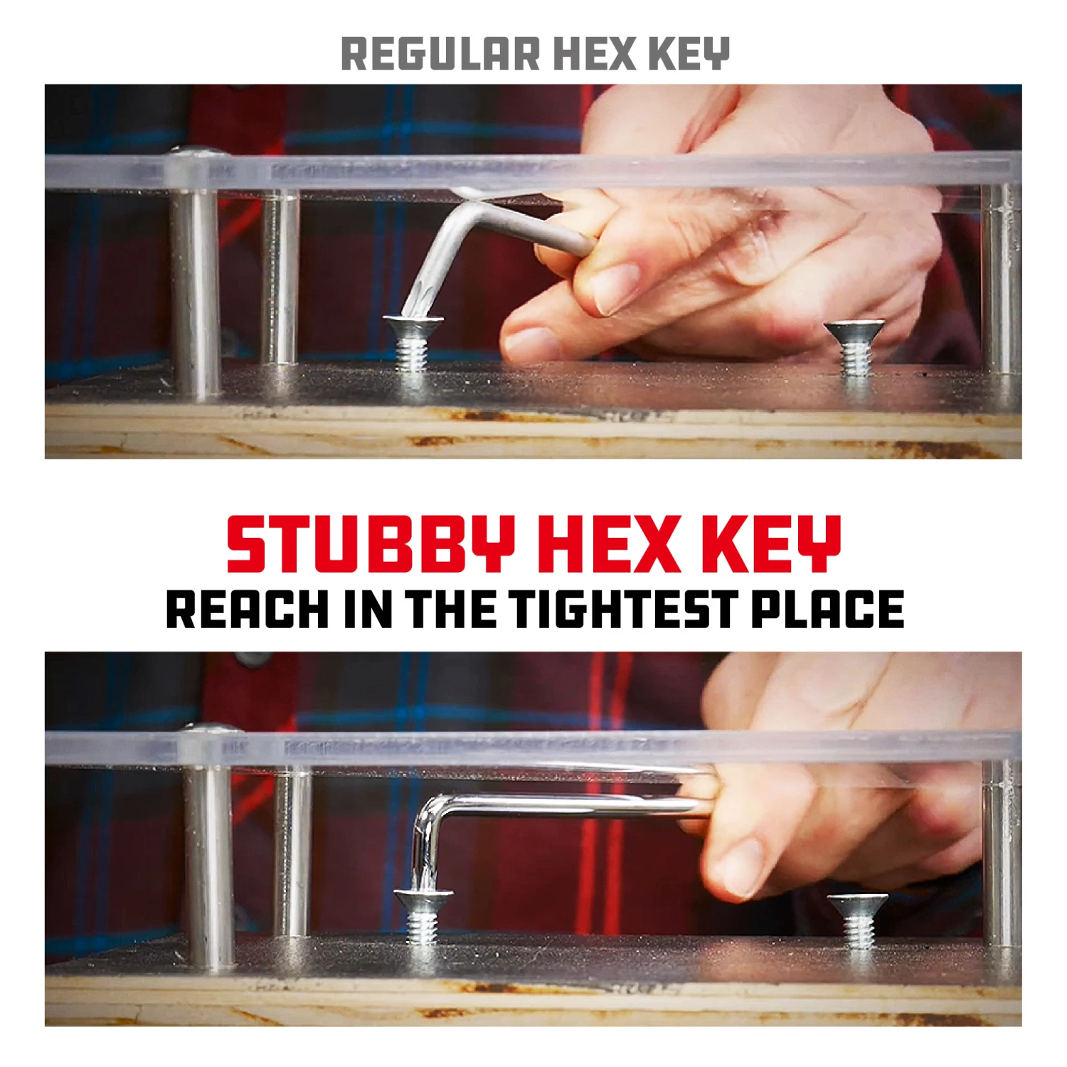 Powerbuilt 9 Piece SAE Stubby Long Arm Ball End Hex Key Wrench Set - 240099 5 Powerbuilt 9 Piece SAE Stubby Long Arm Ball End Hex Key Wrench Set - 240099 - Image 5