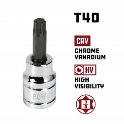 Powerbuilt 3/8 Inch Drive T-40 Star Bit Socket - 641402 6 Powerbuilt 3/8 Inch Drive T-40 Star Bit Socket - 641402 -Powerbuilt Tools Store Online t40 641402 02